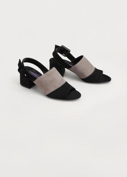 Violeta By Mango Violeta By Mango Panel Suede Sandal