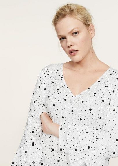 Violeta By Mango Violeta By Mango Ruffles Polka Dot Blouse