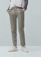 Mango Mango Striped Linen-blend Trousers