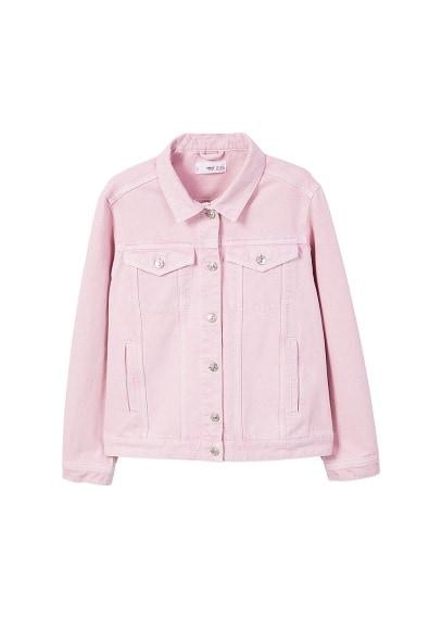 Mango Mango Pocketed Pink Denim Jacket
