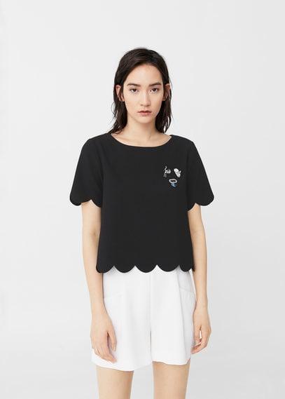 Mango Mango Scalloped Edges Blouse