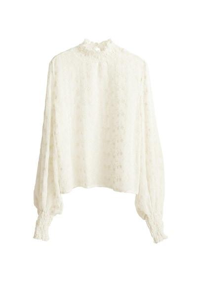 Mango Mango Pleated Neck Blouse