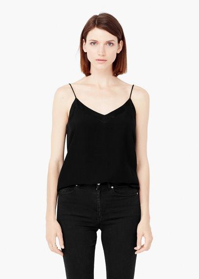 Mango Mango Contrast Trim Top