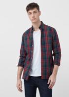 Mango Man Mango Man Slim-fit Plaid Cotton Shirt