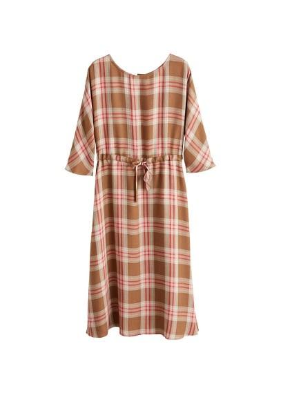 Mango Mango Checked Linen Dress