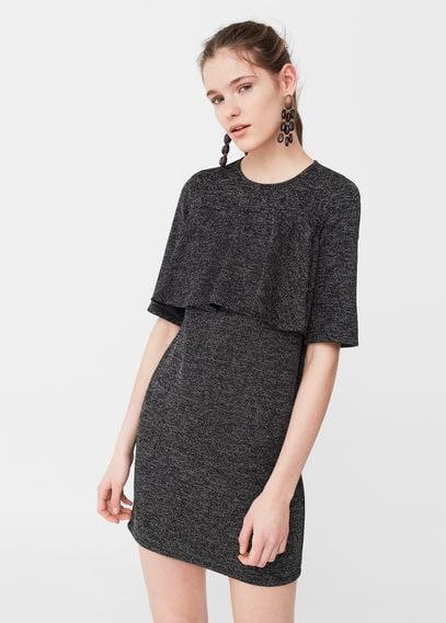 Mango Mango Textured Ruffled Dress