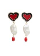 Mango Mango Heart-shape Pearl Earrings