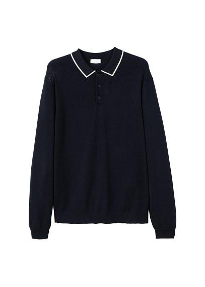 Mango Man Mango Man Contrasting Trims Rib Knit Polo