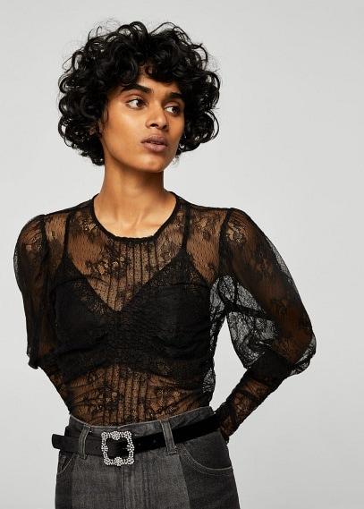 Mango Mango Embroidered Lace T-shirt