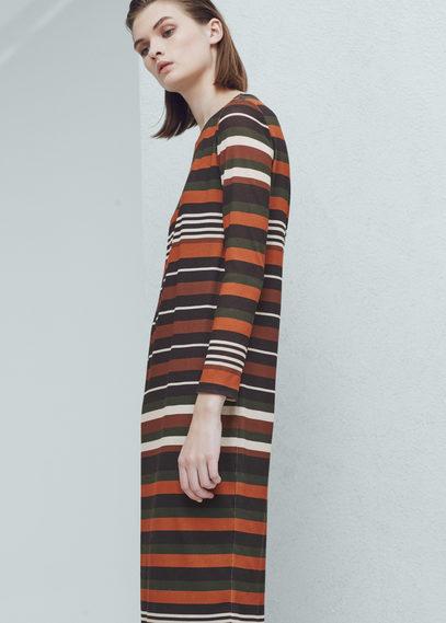 Mango Mango Stripe Textured Dress