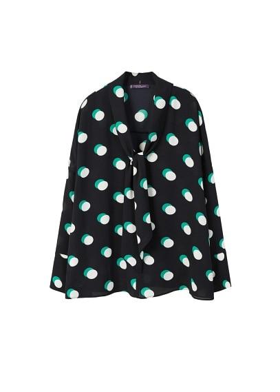 Violeta By Mango Violeta By Mango Bow Polka-dot Blouse