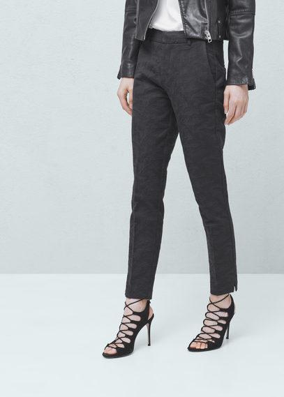 Mango Mango Textured Cotton Trousers