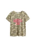 Violeta By Mango Violeta By Mango Message Camo-print T-shirt