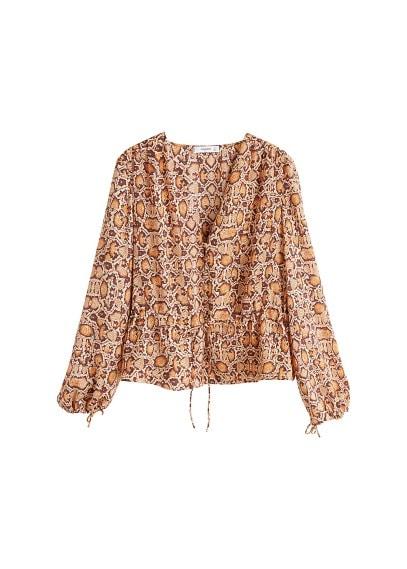 Mango Mango Snake Print Blouse