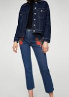 Mango Mango Embroidered Slim Jeans