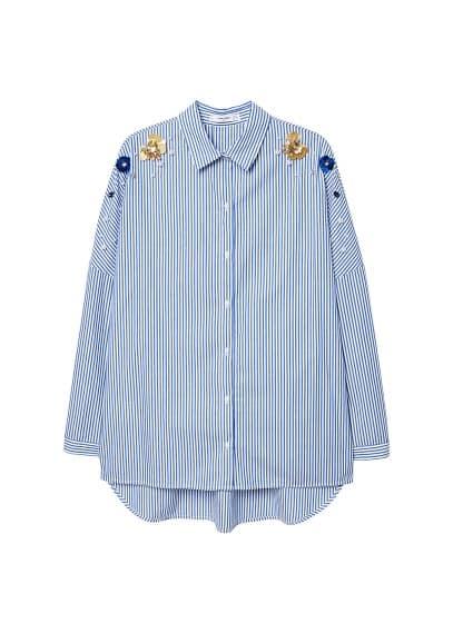 Mango Mango Beaded Stripped Shirt