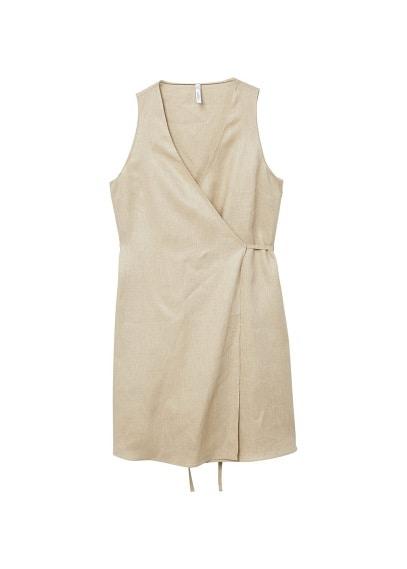 Mango Mango Linen Wrap Dress