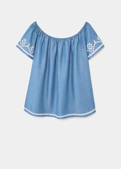 Violeta By Mango Violeta By Mango Tencel Off-shoulder Top