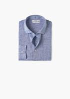 Mango Man Mango Man Slim-fit Polka-dot Linen Shirt