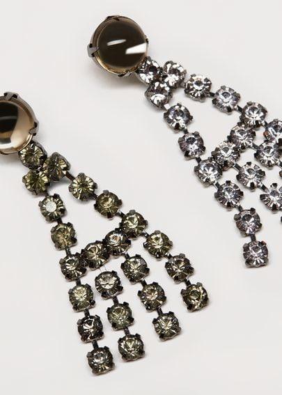Violeta By Mango Violeta By Mango Bicolor Pendant Crystal Earrings
