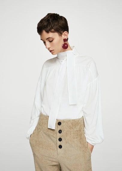 Mango Mango Bow V-neckline T-shirt