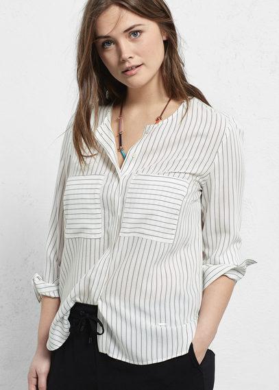 Violeta By Mango Violeta By Mango Chest-pockets Striped Blouse