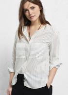 Violeta By Mango Violeta By Mango Chest-pockets Striped Blouse