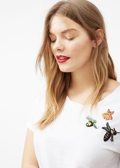 Violeta By Mango Violeta By Mango Embroidered Detail T Shirt
