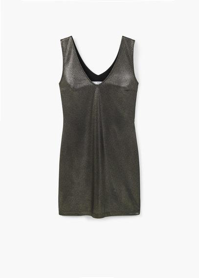 Mango Mango Fitted Metallic-effect Dress