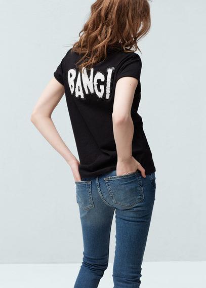 Mango Mango Back Message T Shirt
