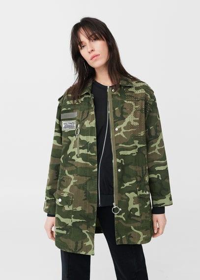 Mango Mango Patched Camo Jacket