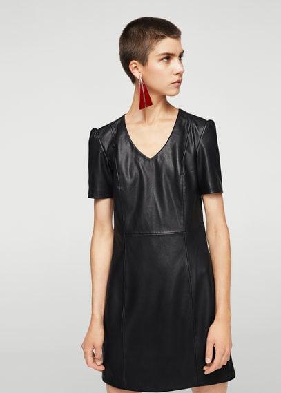 Mango Mango Faux-leather Dress