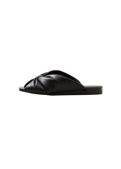 Mango Mango Bow Leather Sandals