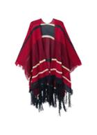 Mango Mango Striped Open-work Poncho
