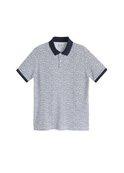 Mango Man Mango Man Floral Print Cotton Polo
