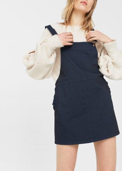 Mango Mango Short Cotton Pinafore Dress