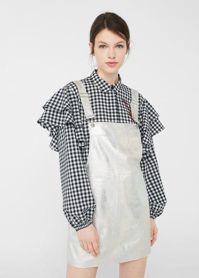 Mango Mango Metallic Finish Pinafore Dress