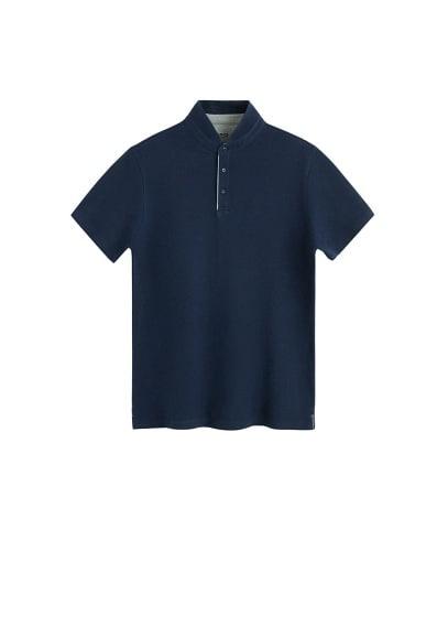 Mango Man Mango Man Mao Collar Cotton Polo
