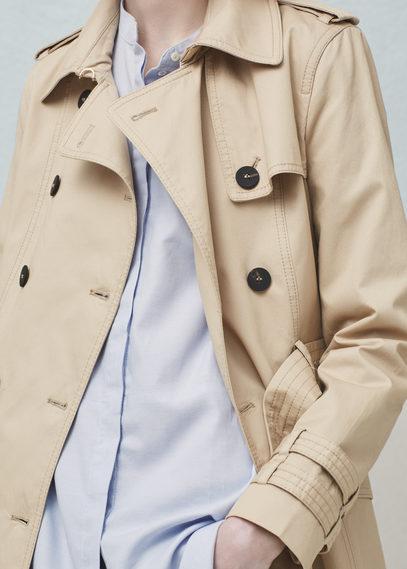 Mango Mango Double Breasted Cotton Trench