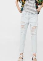 Mango Mango Ripped Relaxed Cigar Jeans