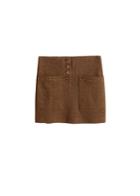 Mango Mango Herringbone Buttons Skirt