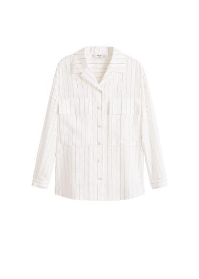 Mango Mango Chest-pockets Striped Blouse