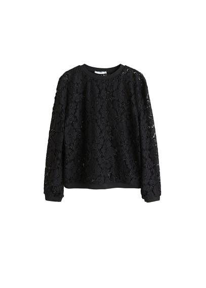 Mango Mango Lace Cotton Sweatshirt