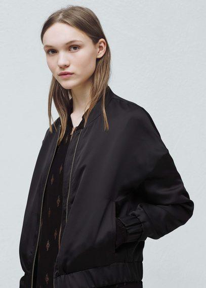 Mango Mango Satin Bomber Jacket