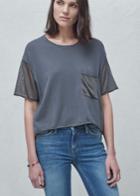 Mango Mango Contrast Sleeve T Shirt