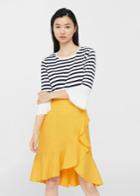 Mango Mango Ruffled Linen-blend Skirt