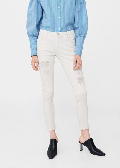 Mango Mango Ripped Details Slim-fit Jeans