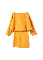 Mango Mango Contrast Bodice Linen-blend Dress
