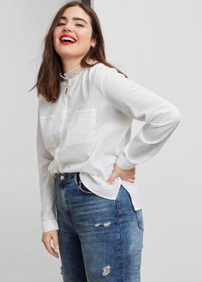 Violeta By Mango Violeta By Mango Blond Detail Blouse