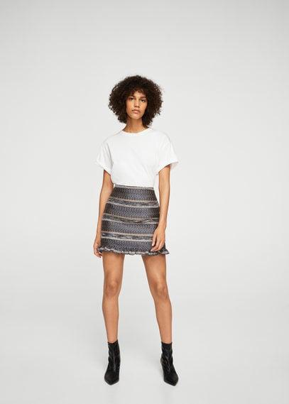 Mango Mango Geometric Embroidery Skirt